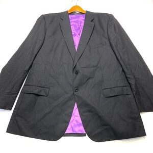 J.Hilburn Guabello Blazer Jacket Men's 52L Black Notch Lapel Single Breasted